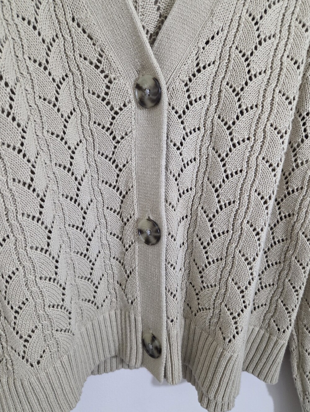 NWT LOFT Cardigan Sweater Lightweight Tan Beige V-neck Boho Size XL - Picture 2 of 10